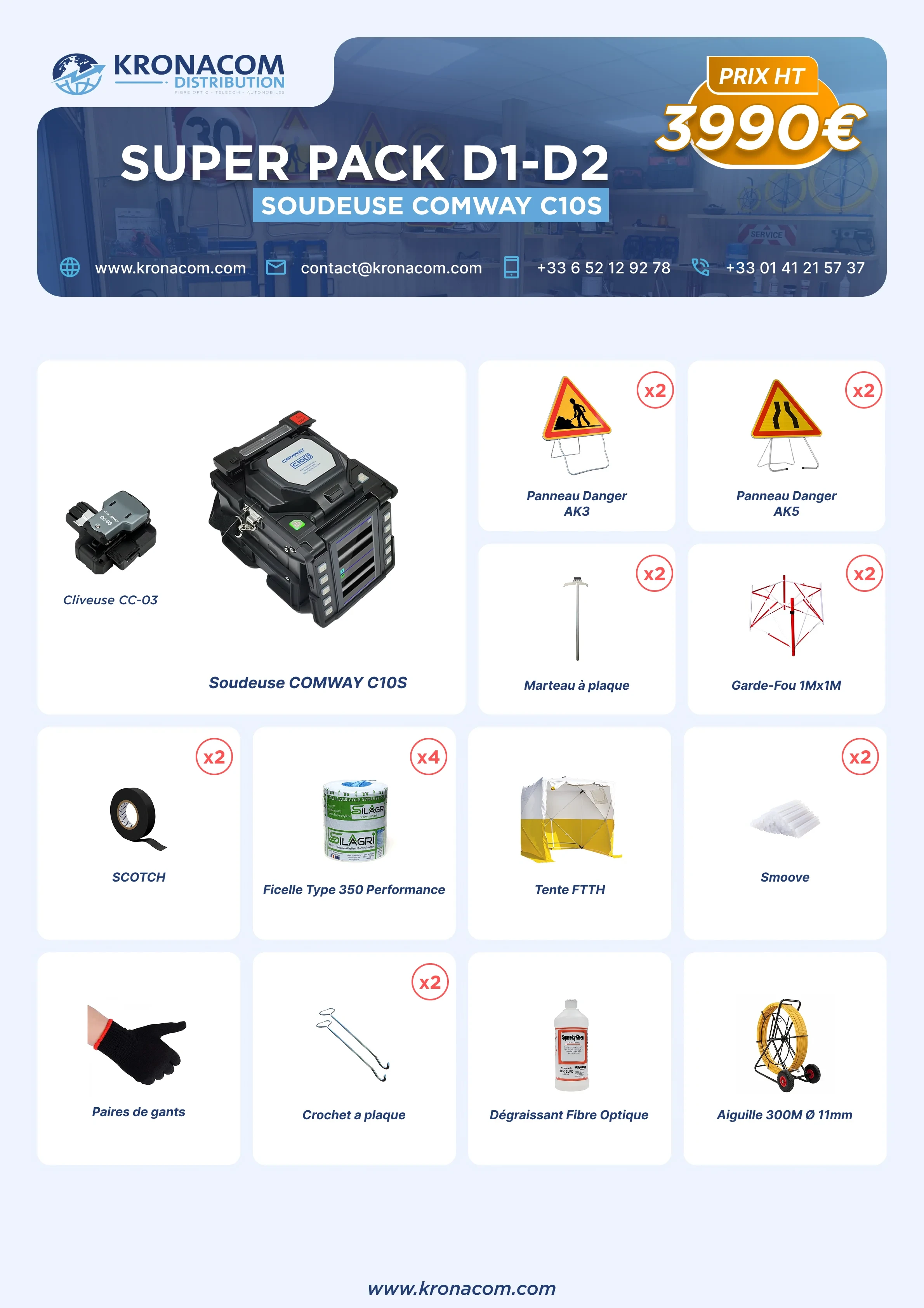 Super Pack D1-D2 avec Soudeuse COMWAY C10S